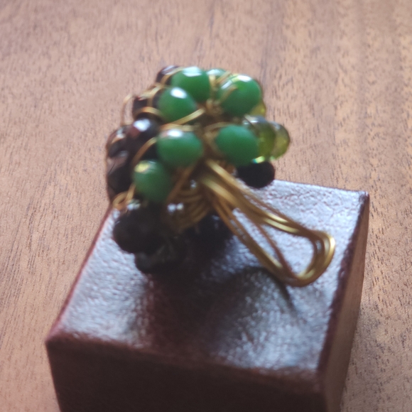 Cocktail Ring, adjustable, green - Picture 4 of 8